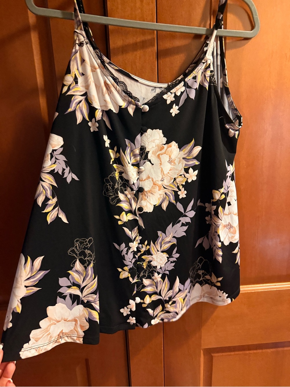 torrid Black Floral Spaghetti Strap Cami